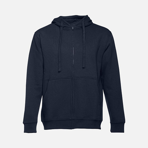 Толстовка мужская на молнии с капюшоном Amsterdam, темно-синяя