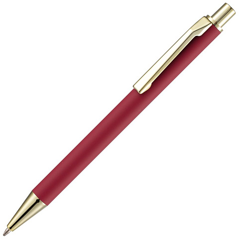 Ручка шариковая Lobby Soft Touch Gold, красная - рис 2.