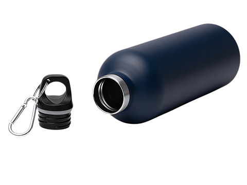 Бутылка LUWAK/ЛЮВАК из переработанной нержавеющей стали с карабином, синий нейви - рис 4.