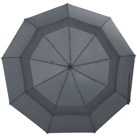 Складной зонт Dome Double с двойным куполом, серый - рис 3.