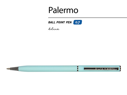 Ручка шариковая автоматическая BrunoVisconti® PALERMO цвет корпуса голубой, soft-touch, 0.7 мм - рис 2.