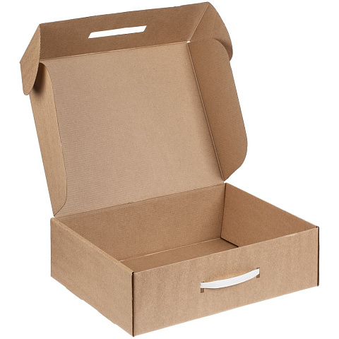 Коробка самосборная Light Case, крафт, с белой ручкой - рис 3.