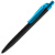 Ручка шариковая Prodir QS01 PRT-P Soft Touch, черная с голубым - миниатюра