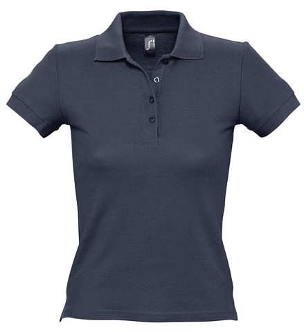Рубашка поло женская People 210, темно-синяя (navy) - рис 2.