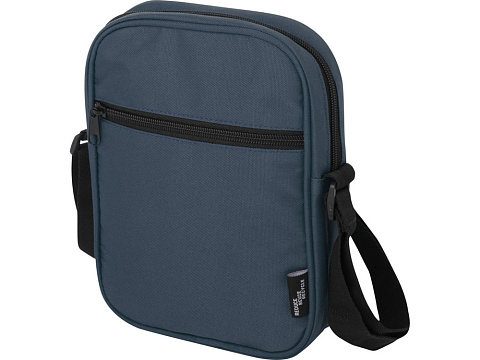Байрон сумка через плечо из переработанных материалов по стандарту GRS объемом 2 л - Серо-синий