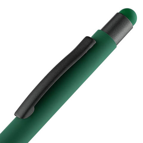 Ручка шариковая со стилусом Digit Soft Touch, зеленая - рис 6.