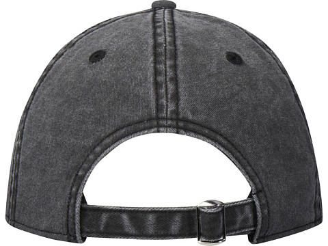 Графтон 6-панельная промытая кепка, черный - рис 3.