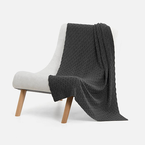 Плед Braidera, темно-серый меланж (асфальт) - рис 3.