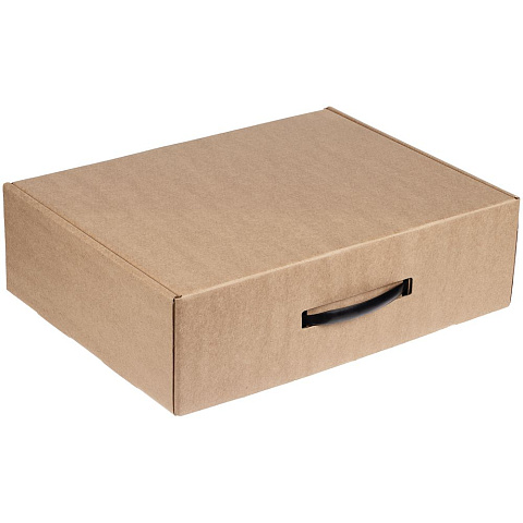 Коробка самосборная Light Case, крафт, с черной ручкой - рис 2.
