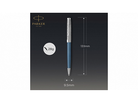 Шариковая ручка Parker Sonnet Premium Refresh BLUE CT, стержень: M, цвет чернил: black , в подарочной упаковке - рис 4.