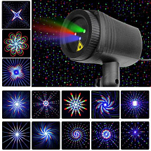 Новогодний уличный лазерный проектор рисующий RGB (Red, Green, Blue)
