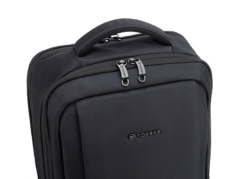 Рюкзак TORBER ВОЯЖ c отделением для ноутбука 17'', черный, полиэстер 900D, 31х17х44 см, 18 л - рис 7.