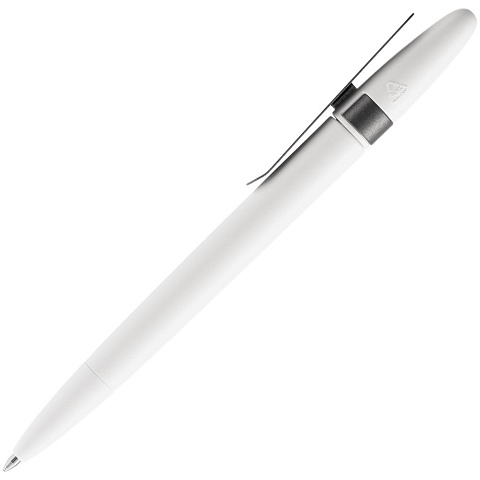 Ручка шариковая Prodir DS5 TSM Metal Clip, белая с серым - рис 3.
