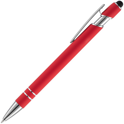 Ручка шариковая Pointer Soft Touch со стилусом, красная - рис 3.