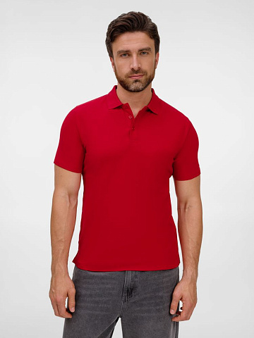 Рубашка поло унисекс Tervise, красная - рис 5.