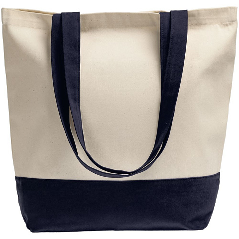 Холщовая сумка Shopaholic, темно-синяя - рис 3.