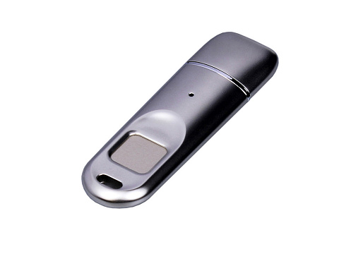 Металлическая флешка со сканером отпечатков пальцев в подарочной упаковке на 256 Гб, серебристый - рис 4.