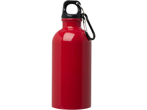 Одностенная бутылка для воды с карабином Oregon, изготовленная из нержавеющей стали, сертифицированной по стандарту RCS, объемом 400 мл - Красный - рис 2.