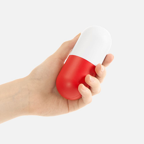 Сквиши-антистресс «Пилюля», белый с красным - рис 3.