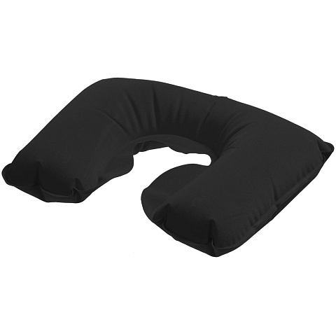 Надувная подушка под шею в чехле Sleep, черная - рис 2.