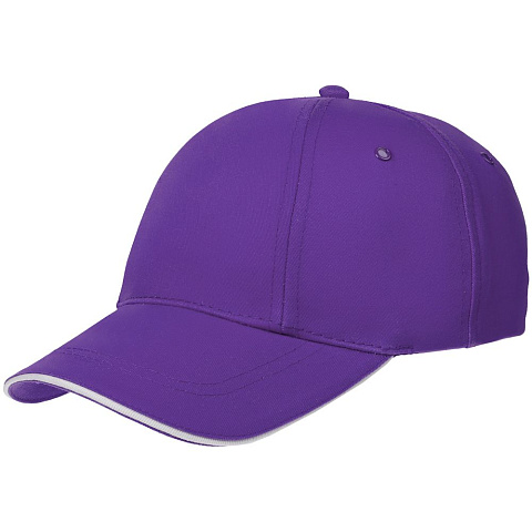 Бейсболка Canopy, фиолетовая с белым кантом - рис 2.