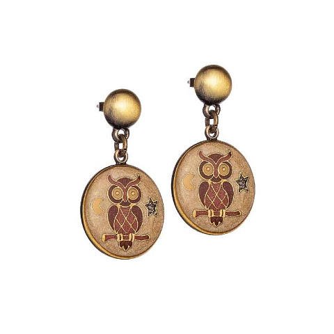 Серьги Сова Clara Bijoux A35532-12 BR