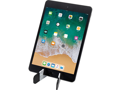 Buna складная подставка для планшета и телефона из переработанной пластмассы, белый - рис 4.