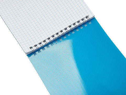 Блокнот на пружине в пластиковой обложке А5, синий - рис 5.