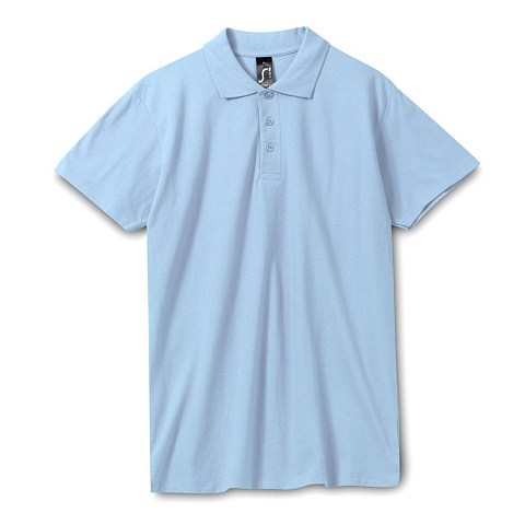 Рубашка поло мужская Spring 210, голубая - рис 2.