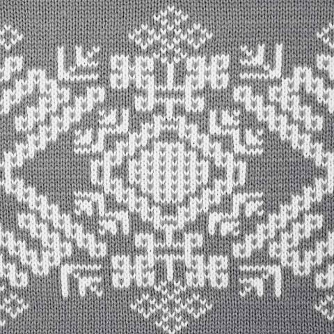 Новогодний шарф Снежинки (серый) - рис 3.