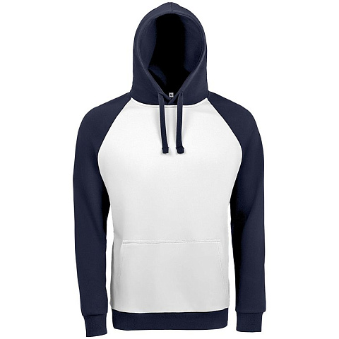 Толстовка унисекс Seattle, белая с темно-синим - рис 2.