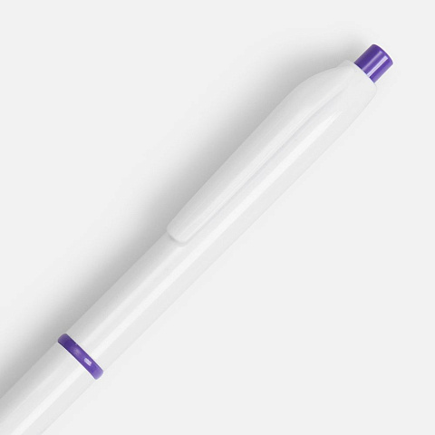 Ручка шариковая Bright Pop, белая с фиолетовым - рис 4.