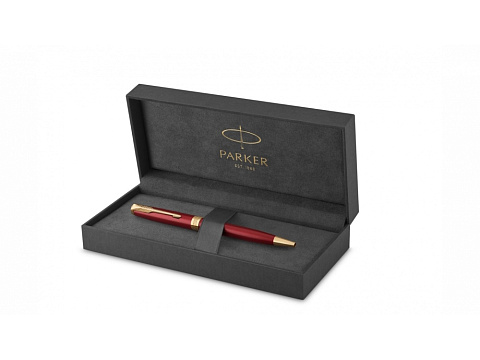 Шариковая ручка Parker Sonnet , Lacquer Intense Red GT, стержень: M, цвет чернил: black , в подарочной упаковке - рис 2.