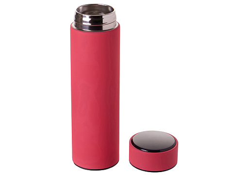 Термос FAMILY MARK LED, soft touch (Фуксия) - рис 4.