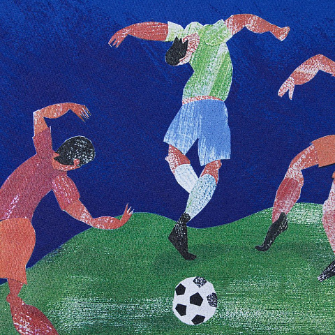 Футболка мужская «Футбол via Матисс» 160, ярко-синяя - рис 4.