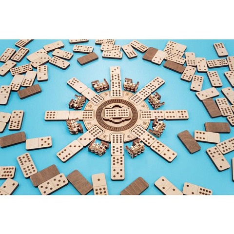 3D деревянная головоломка настольная игра Домино Мексиканский поезд - рис 9.