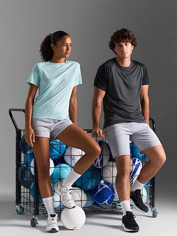 Футболка спортивная унисекс Vortex, зелено-голубая - рис 9.