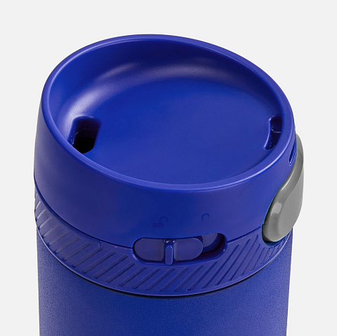 Термостакан X1 с цветной кнопкой, синий с серым - рис 4.