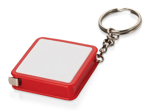 Брелок-рулетка, 1 м., белый/красный