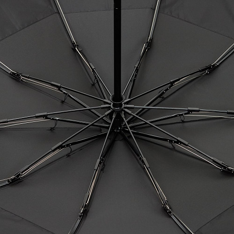 Зонт обратного сложения twoGether с двойным куполом, черный - рис 4.