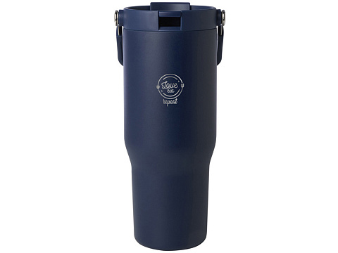 Термостакан Bronx объемом 900 мл из меди и переработанной нержавеющей стали, сертифицированной по стандарту RCS, с вакуумной изоляцией и крышкой с двойной функцией - Темно - синий - рис 7.
