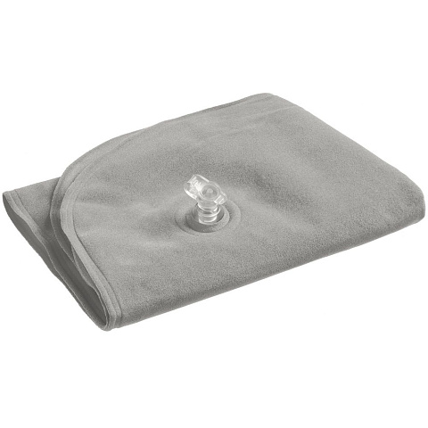 Надувная подушка под шею в чехле Sleep, серая - рис 3.