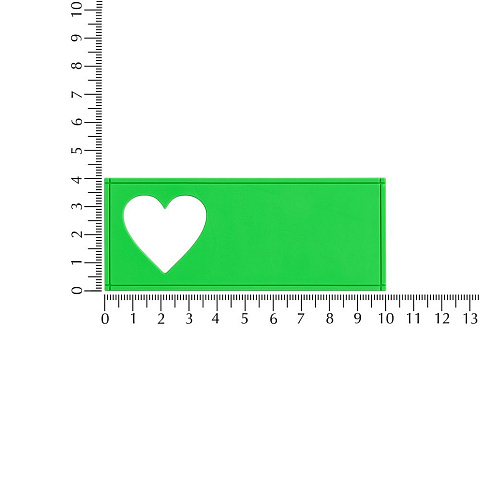 Лейбл из ПВХ с вырубкой «Сердце», зеленый неон - рис 4.